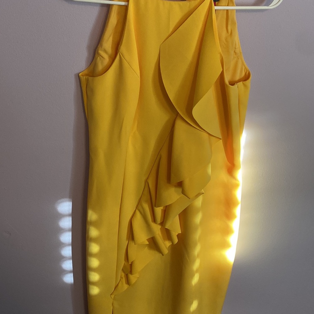 Yellow Dress with Ruffle Detail - Picture 2 of 6